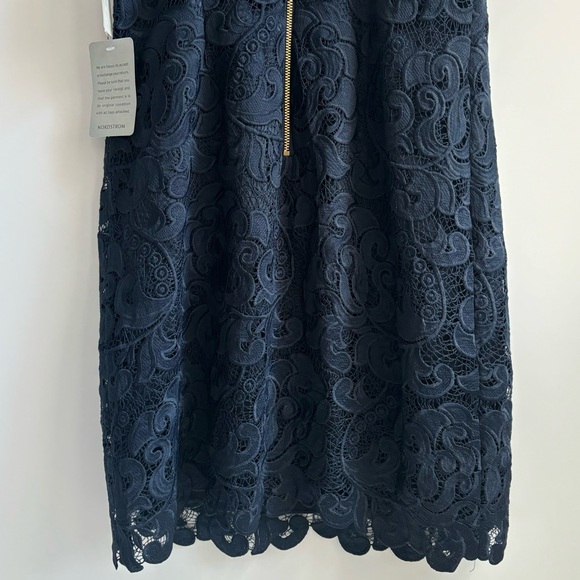 Eliza J Lace Sheath Sleeveless Mini Dress Navy Blue Size 6 - Picture 8 of 17